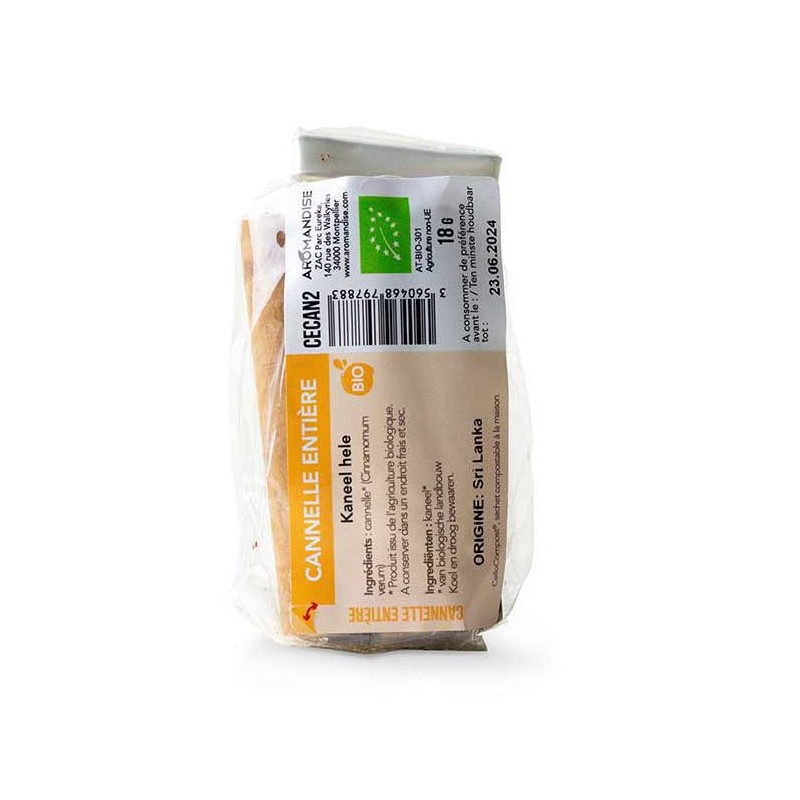 Cannella intera biologica, Cellocompost Zero rifiuti - 18gr - Aromandise