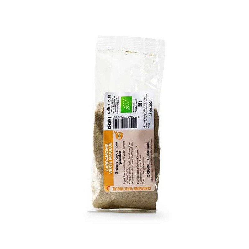 Cardamome verte BIO moulue, Cellocompost Zéro déchet - 50gr  - Aromandise