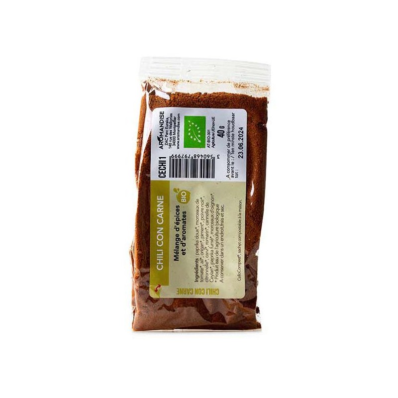 Chili BIO, Cellocompost Zéro déchet - 40gr  - Aromandise