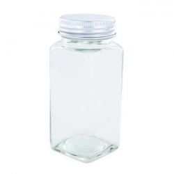 Gewürzflasche aus Glas und Aluminium mit Pulverspender - 120ml - Aromandise