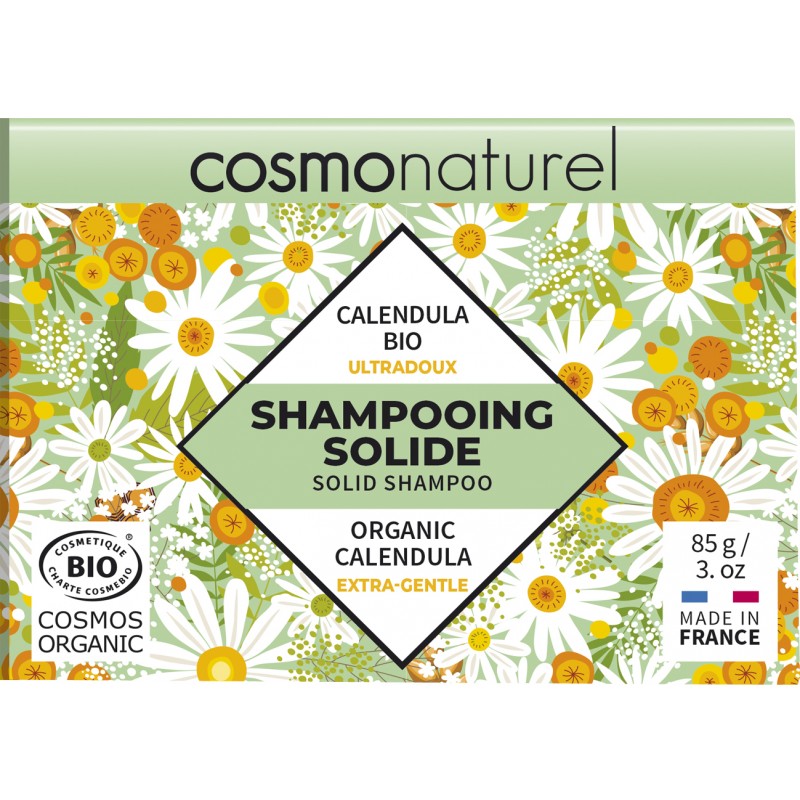 Shampooing solide BIO, Ultra-doux au Calendula - 85g - Cosmo Naturel