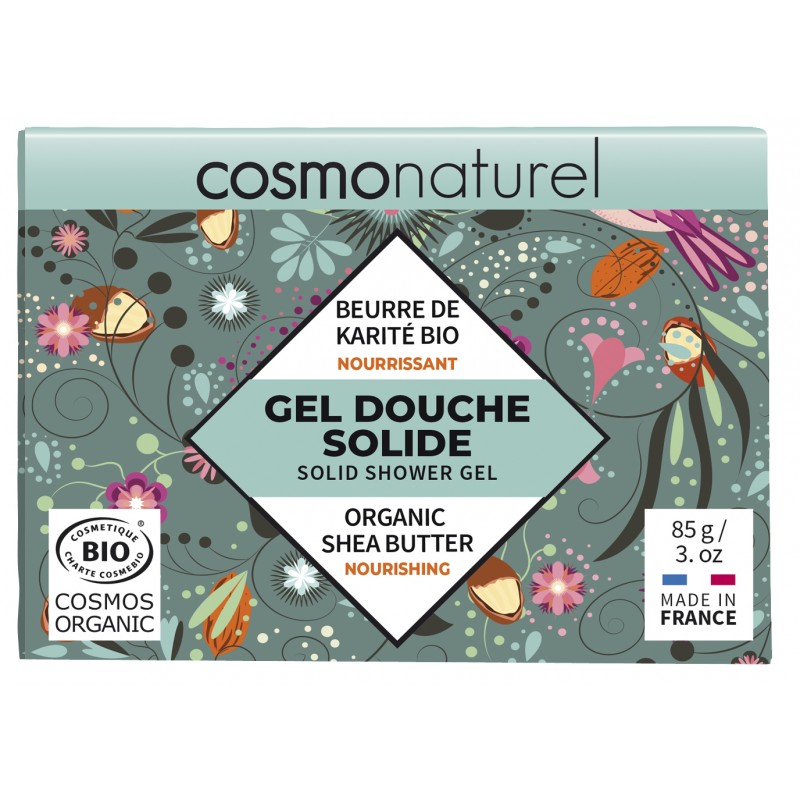 Gel douche solide BIO au beurre de Karité, 100% naturel - 85g - Cosmo Naturel