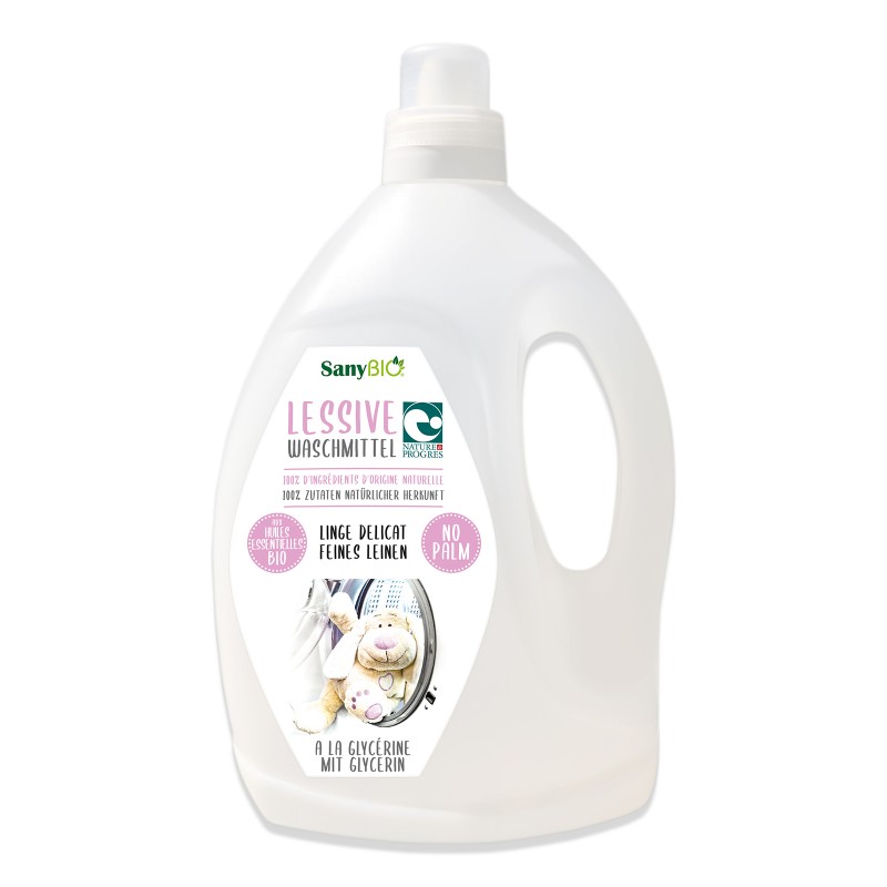 Lessive liquide BIO, Linge délicat et lainage, Lavande - Bidon de 3 litres - SanyBio