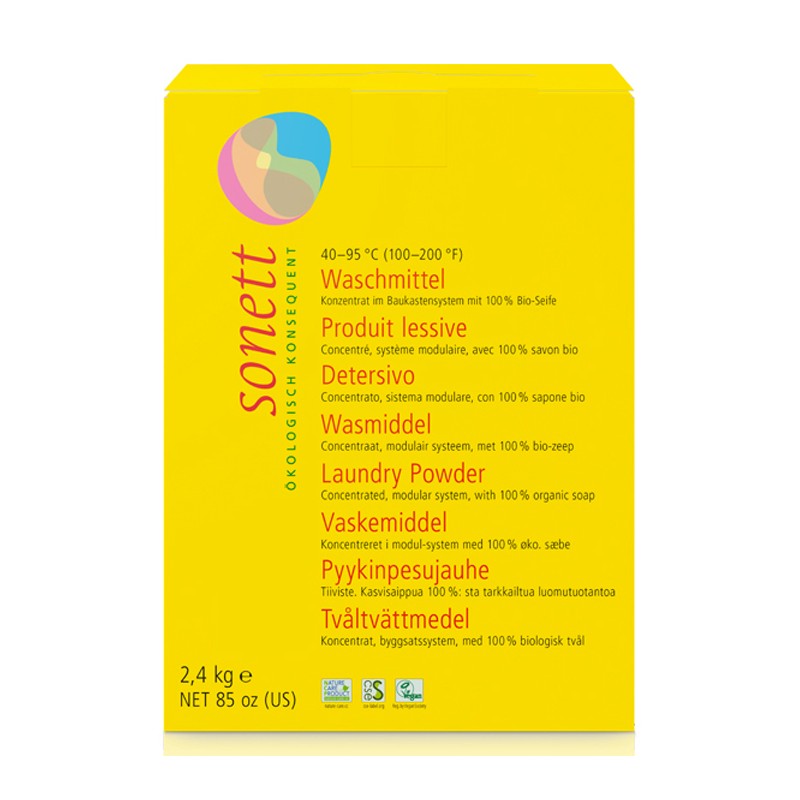 Lessive poudre écologique concentrée, pour le linge blanc et couleur - 2,4 kg - Sonett