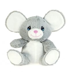 Peluche bouillote à base de blé à chauffer au micro-ondes -  Souris grise - Pelucho (L'artisan du bien-être)