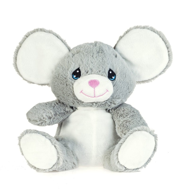 Peluche bouillote à base de blé à chauffer au micro-ondes -  Souris grise - Pelucho (L'artisan du bien-être)