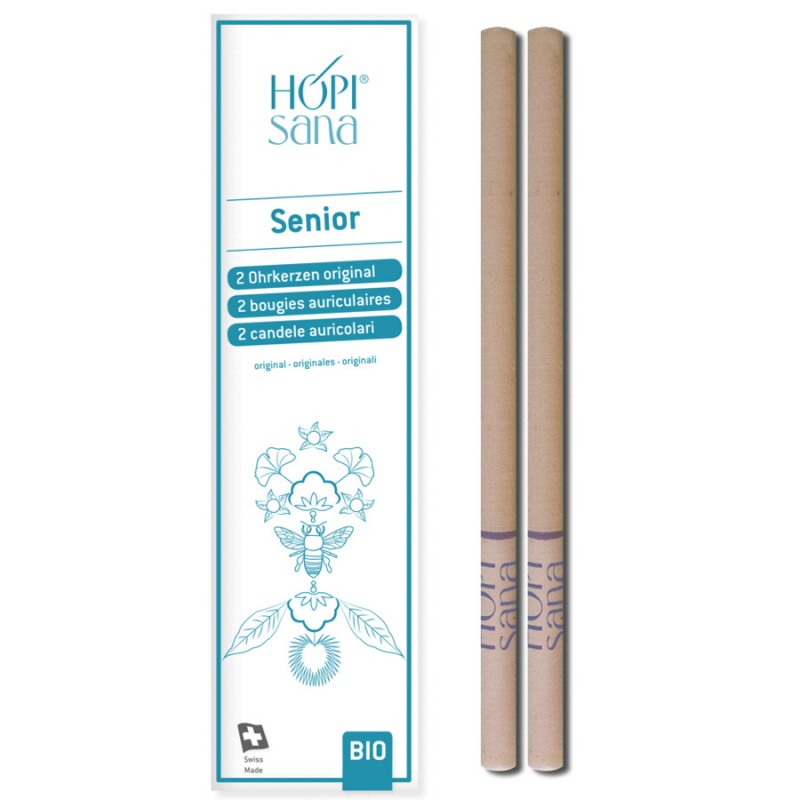 Schweizer Ohrkerzen blau, SENIOR - 2 Stk. - HOPIsana