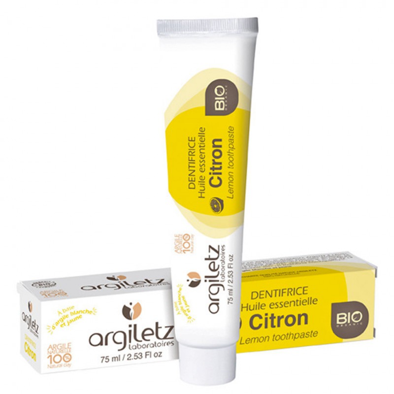 Bio-Zahnpasta, 100% natürlich mit Tonerde und Zitrone - 75ml - Argiletz