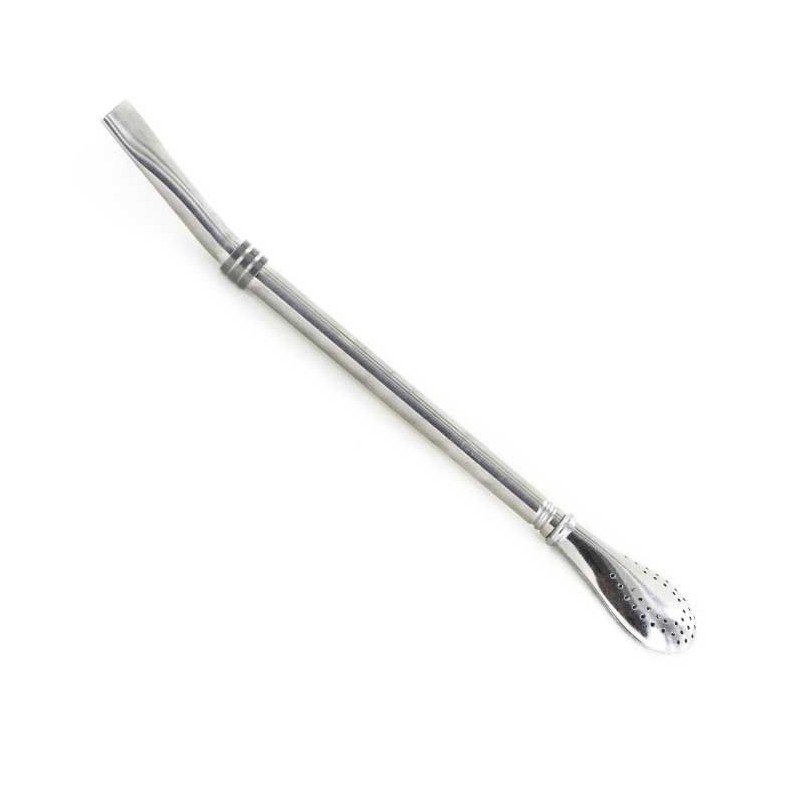 Paille pour thés, infusions et maté, en acier inoxydable - Aromandise