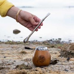 Paille pour thés, infusions et maté, en acier inoxydable - Aromandise