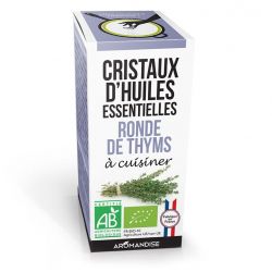 Cristaux d'huiles essentielles BIO à cuisiner, Ronde de Thyms - 10g - Aromandise