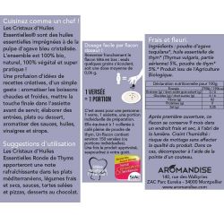 Bio-Ätherisches Öl-Kristalle zum Kochen, Thymian - 10g - Aromandise