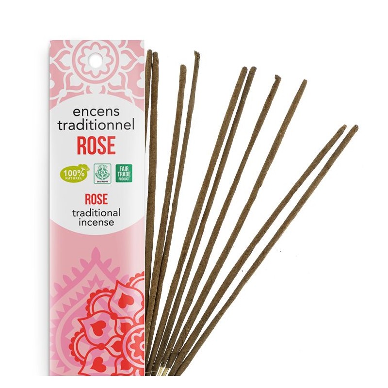 Incenso indiano, 100% naturale "Alta tradizione" - Rosa - 20 pces - Les encens du monde