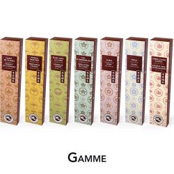 Kostbare japanische Räucherstäbchen KARIN , Rubin "rauchfrei" (inklusive Räucherstäbchenhalter) - 40x 30min. -  Encens du monde