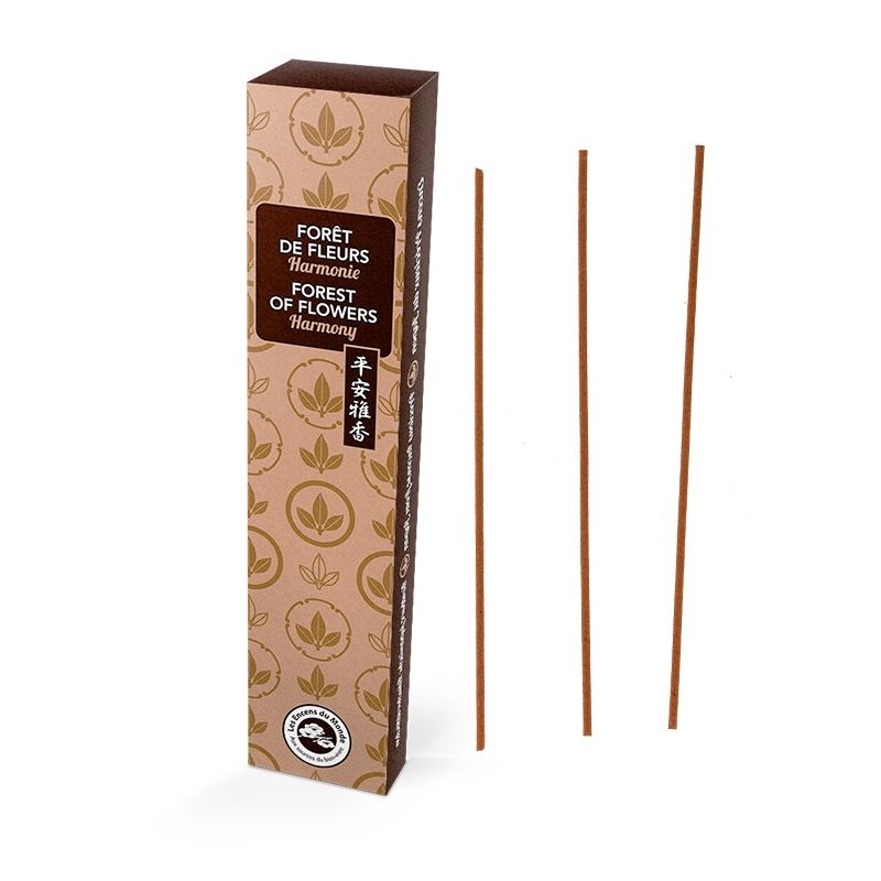 Kostbare japanische Räucherstäbchen KARIN , Wald aus Blumen (inklusive Räucherstäbchenhalter) - 40x 30min. - Encens du monde