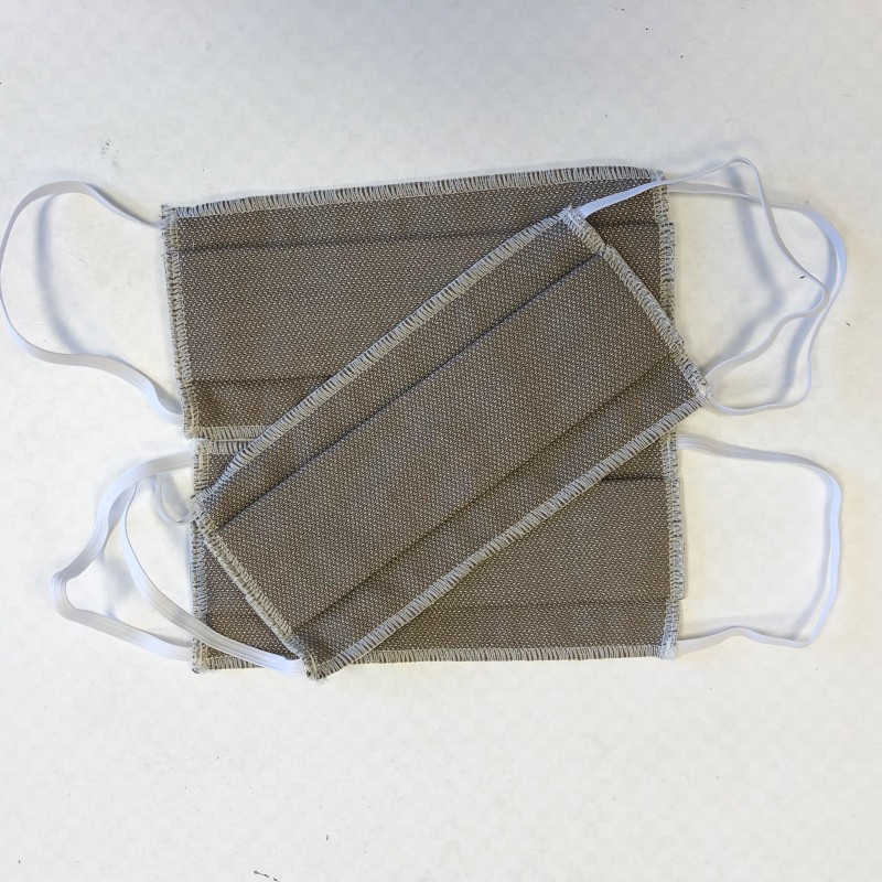 3er-Set Hygienemasken für Erwachsene, hoher Schutz, 100% Bio-Baumwolle (Kategorie 1), Beige - NéoBulle