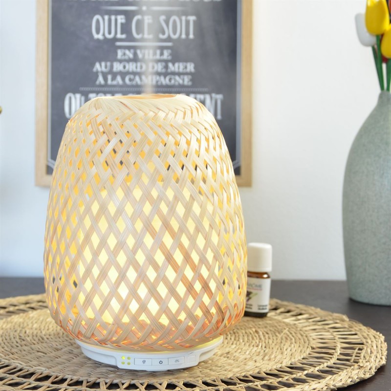 Diffusore di oli essenziali, ultrasuoni, bambù intrecciato - OLAKI- ZEN'Arôme
