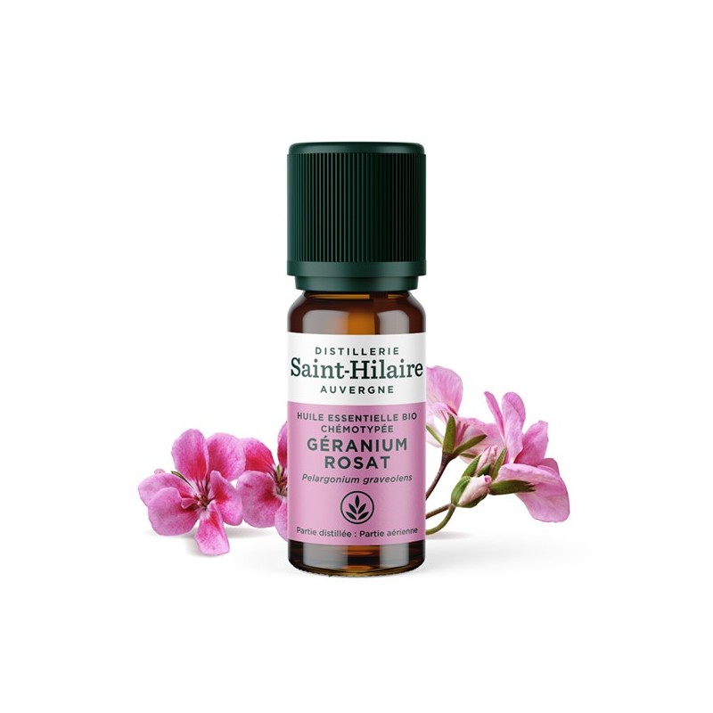 Huile essentielle BIO de Géranium Rosat (ou d'Égypte) - 10ml - De Saint Hilaire