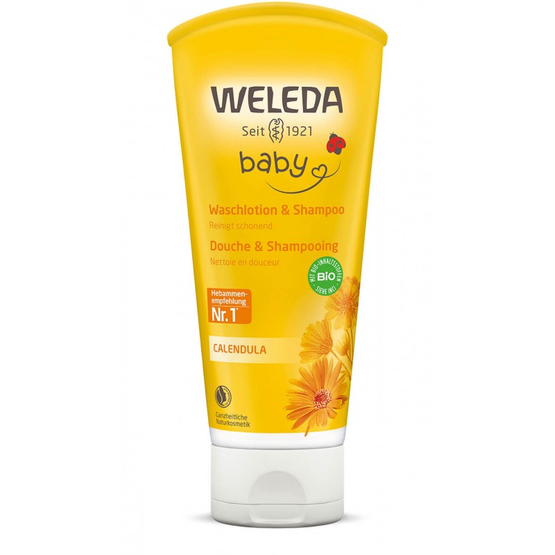 Douche et Shampooing bébé au Calendula - 200ml - Weleda