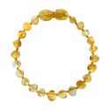  Bracelet bébé en Ambre, soulage les maux de dents et apaise - HONEY - 14cm - Irréversible Bijoux