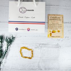 Bracciale in ambra per bambini, allevia il mal di denti e lenisce - MIELE - 14cm - Irréversible Bijoux