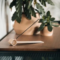 Porte encens en bois et amidon imprimée en 3D - Enkei, Pin doré - COPO Design