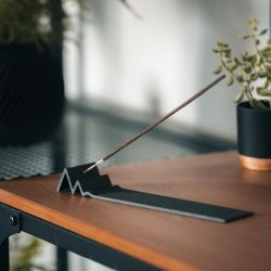 Porta incenso in legno e amido stampato in 3D - Peak, Ebano - COPO Design