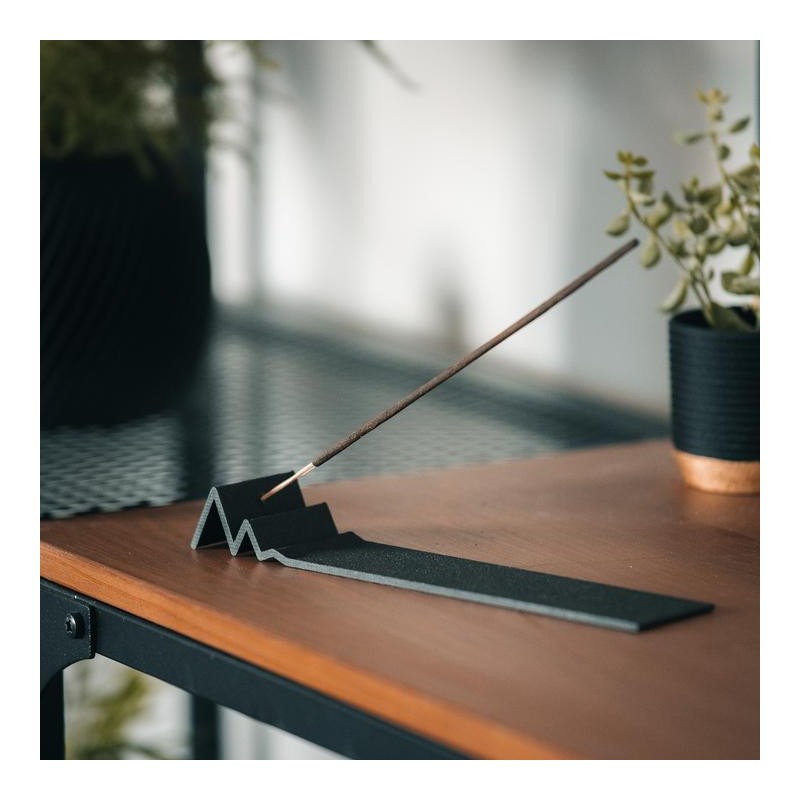 Räucherstäbchenhalter aus Holz und Stärke 3D-Druck - Peak, Ebenholz - COPO Design