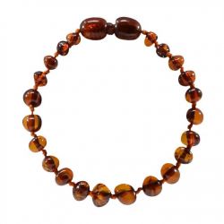  Bracelet bébé en Ambre, soulage les maux de dents et apaise - COGNAC - 14cm - Irréversible Bijoux