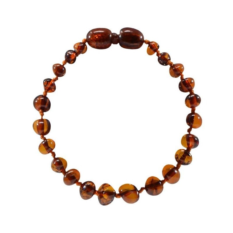  Bracelet bébé en Ambre, soulage les maux de dents et apaise - COGNAC - 14cm - Irréversible Bijoux