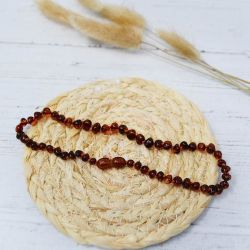 Collana in ambra per bambini, allevia il mal di denti e lenisce - COGNAC - 32cm - Irréversible Bijoux