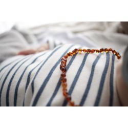 Babykette aus Bernstein, lindert Zahnschmerzen und beruhigt - COGNAC - 32cm - Irréversible Bijoux