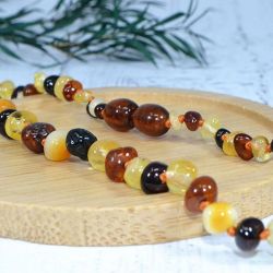 Babykette aus Bernstein, lindert Zahnschmerzen und beruhigt - MULTI - 32cm - Irréversible Bijoux