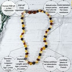 Collana in ambra per bambini, allevia il mal di denti e lenisce - MULTI - 32cm - Irréversible Bijoux