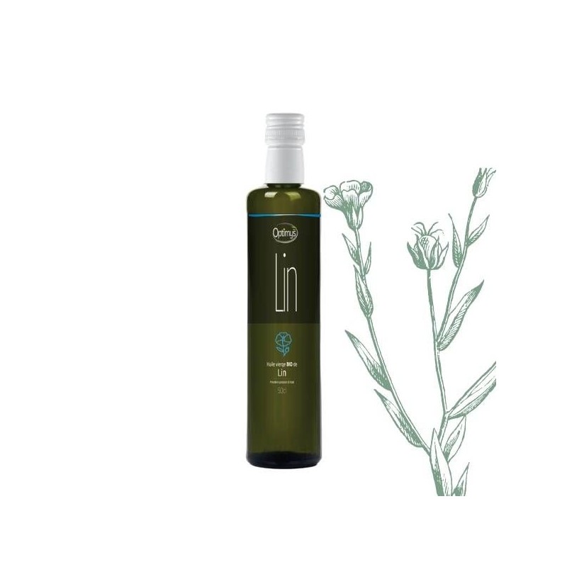 Huile de lin vierge BIO 1ère pressée à froid - 5dl  - Optimys