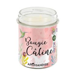 Bougie d'ambiance "Câline" 100% naturelle à la cire de soja, 30h - 150g - Aromandise