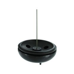 Porte-encens en pierre tournée, "Seto" noir - Les encens du Monde