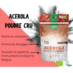 Acérola en poudre, BIO & 100% naturel - 100 gr - Purasana
