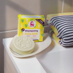 Shampoo solido per capelli normali con oli essenziali - Argilla bianca e verde - 70g - Lamazuna