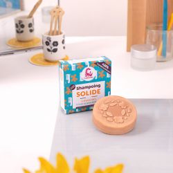 Shampoo solido per capelli secchi con oli essenziali - Olio di prugna - 70g - Lamazuna