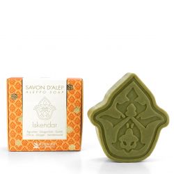 Savon d'Alep parfumé "Iskendar", aux notes d'agrumes - 100g - Karawan