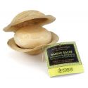 Savon ayurvédique au Basilic sacré adoucissant dans sa feuille de palmier - 100g - Karawan