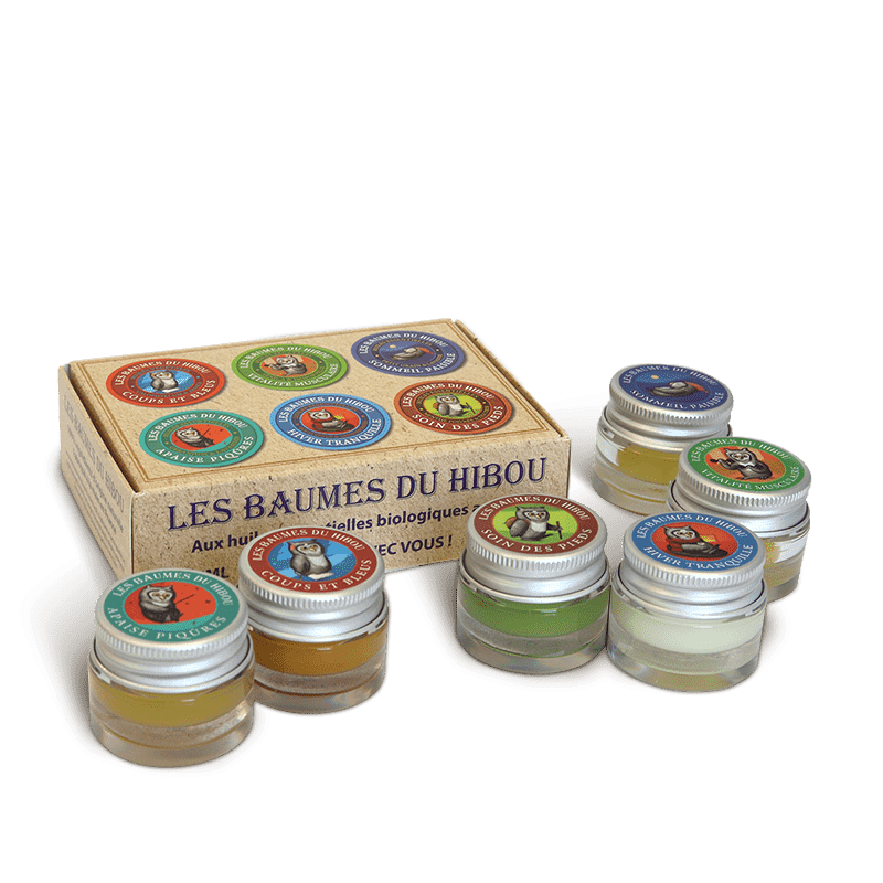 Kit de voyage, 6 baumes de massages - 6x 7ml - Les Baumes du Hibou