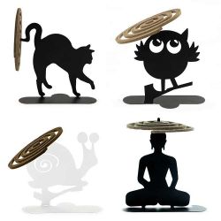 Halter für Räucherspirale aus Eisen, Schwarze Katze - Les encens du monde