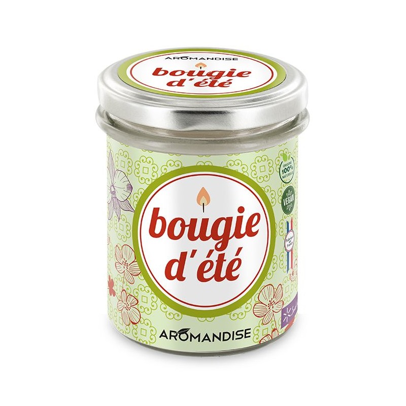 Bougie d'été 100% naturelle à la cire de soja, 30h - 150g - Aromandise