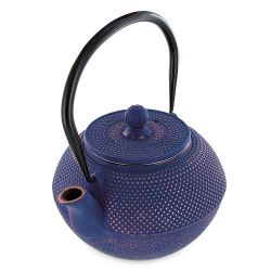 Théière en fonte, SONG bleue, avec filtre inox - 1,2 litre - Aromandise