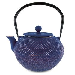 Théière en fonte, SONG bleue, avec filtre inox - 1,2 litre - Aromandise