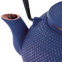 Théière en fonte, SONG bleue, avec filtre inox - 1,2 litre - Aromandise