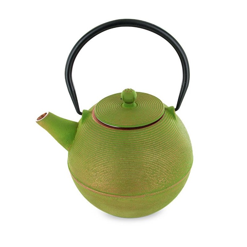 Théière en fonte, MING Vert doré, avec filtre inox - 1,2 litre - Aromandise