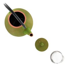 Teiera in ghisa, MING Golden Green, con filtro in acciaio inossidabile - 1,2 litri - Aromandise